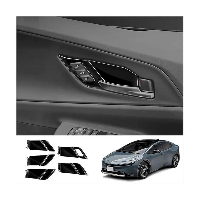 Car Bright Black Door Inner Handle Bowl Frame Trims High/low Configuration 5pcs for Prius 60 Series