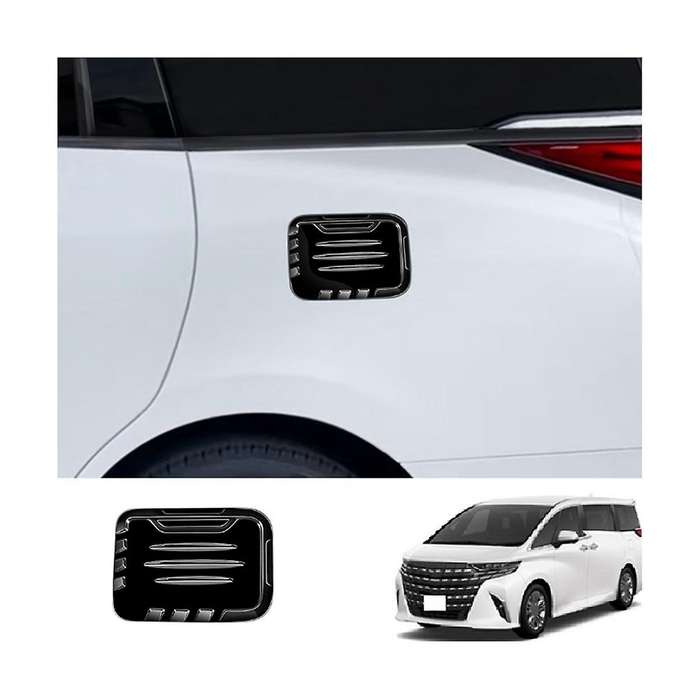 Car Bright Black Fuel Filler Tank Cover Cap Decoration Cover for Alphard 40 Series 2023+ Car Accesso