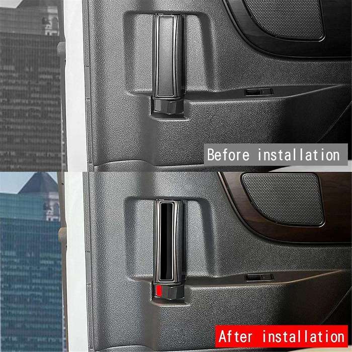 Car Bright Black Middle Door Button Frame Trim Sticker Interior Accessories for Alphard/vellfire 40