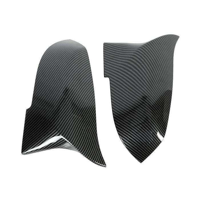 Car Bullhorn Mirror Cover for 1 2 3 4 X1 I3 Series F30 F20 E84 Carbon Fiber Pattern Exterior Mirror