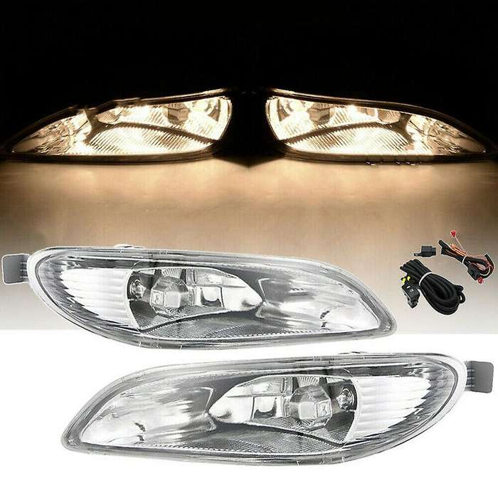 Car Bumper Lamp Clear Fog Light Pair+Switch Wiring Kit for 2005-2008 81220-AA011 81210-AA011
