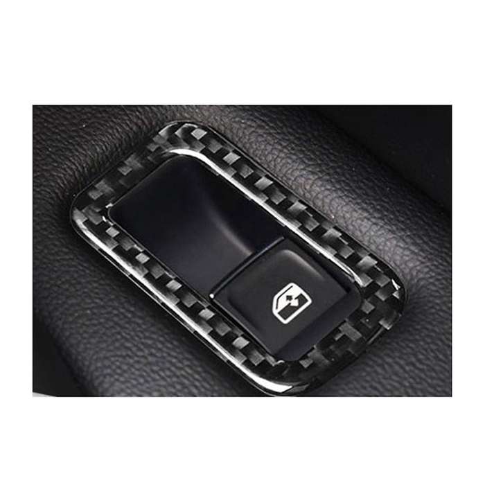 Car Carbon Fiber Car Window Control Switch Panel Decor Cover Styling Decals Golf 7 MK7 2013-2017