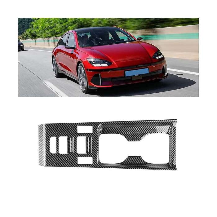 Car Carbon Fiber Center Console Water Cup Holder Decoration Cover Trim Sticker for Ioniq 6 2022 202