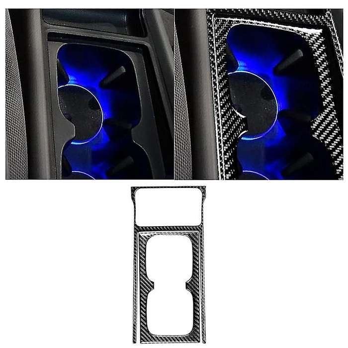 Car Carbon Fiber Central Control Water Cup Protective Cover Trim for 8 Gen 2006-2011