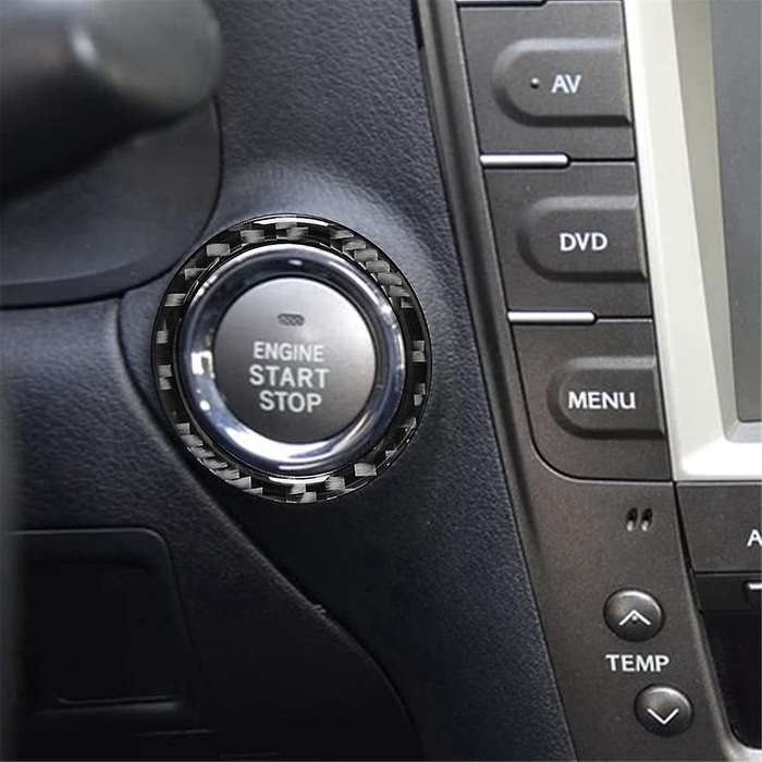 Car Carbon Fiber Engine Start Stop Button Ring Trim Cover for IS IS250 IS300 IS350C 2006-2012