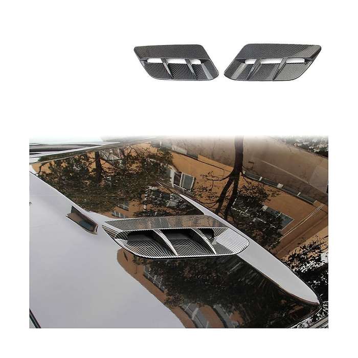 Car Carbon Fiber Engine Hood Air Outlet Vent Cover Trim for 2015-2020 Car Accessories