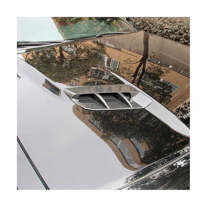 Car Carbon Fiber Engine Hood Air Outlet Vent Cover Trim for 2015-2020 Car Accessories