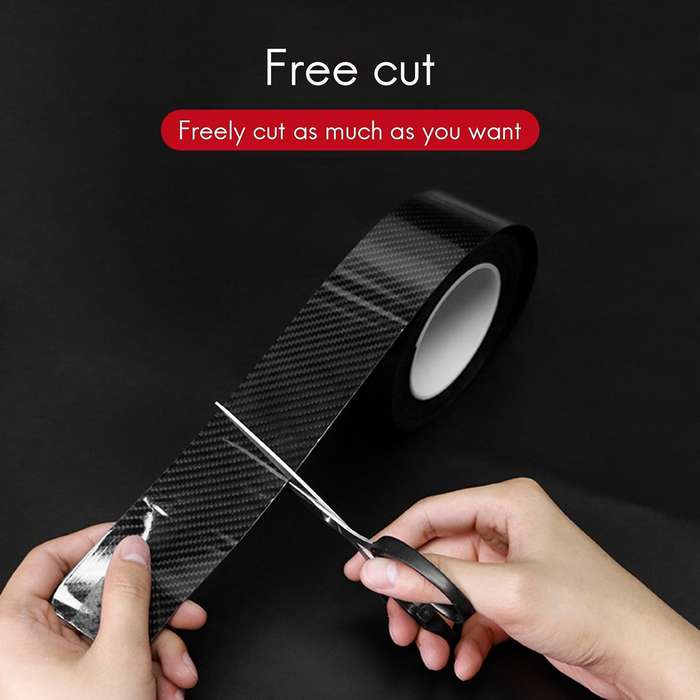 Car Carbon Fiber Door Sill Strip, Door Anti-Collision Strip, Anti-Stepping Protection, Modified Wel