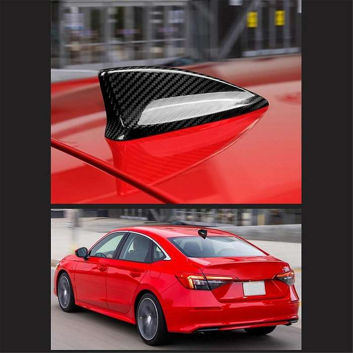 Car Carbon Fiber Fin Antenna Cover for 11Th Sedan Hatchback and Type R 2022-UP(Black)