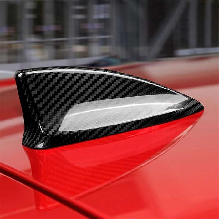 Car Carbon Fiber Fin Antenna Cover for 11Th Sedan Hatchback and Type R 2022-UP(Black)