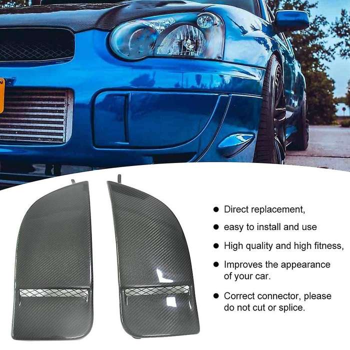 Car Carbon Fiber Fog Light Bumper Bezel Cover Caps for 04-05