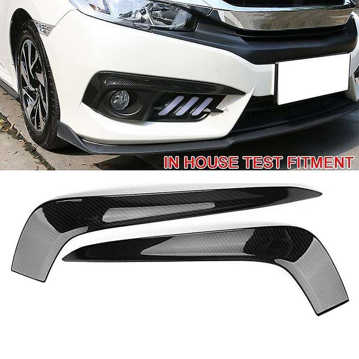 Car Carbon Fiber Front Fog Fight Lamp Eyebrow Cover Strip for 10Th Generation 2016+