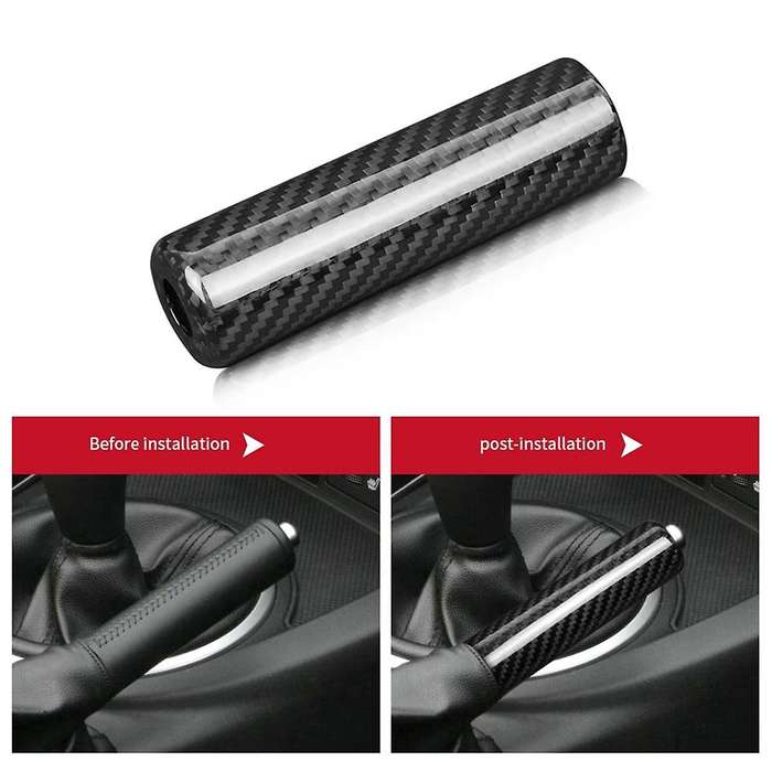 Car Carbon Fiber Hand Brake Cover Hand Brake Grip Case Shell Trim for MX-5 2006-2015 Handbrake Stic