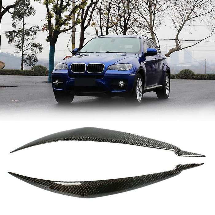 Car Carbon Fiber Headlight Eyelid Eyebrow Cover for E71 X6 X6M 2008-2014