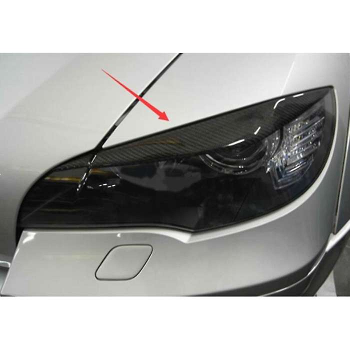 Car Carbon Fiber Headlight Eyelid Eyebrow Cover for E71 X6 X6M 2008-2014