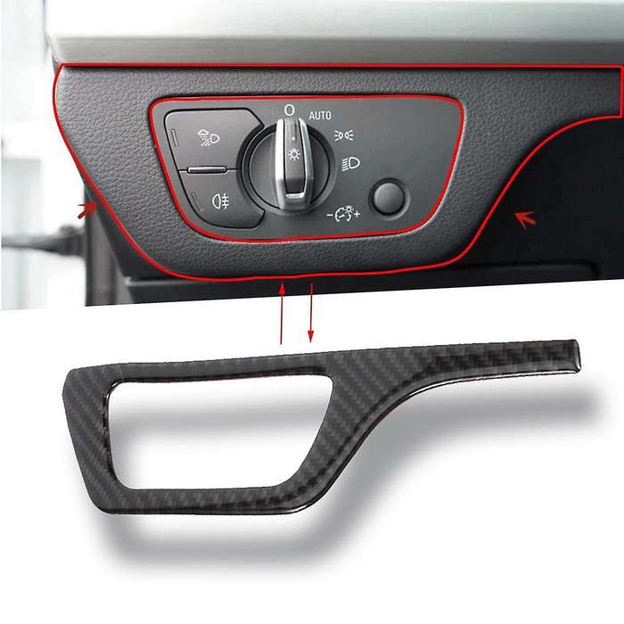 Car Carbon Fiber Headlight Button Frame Cover Trim Car Decoration for  Q5 FY 2018 2019