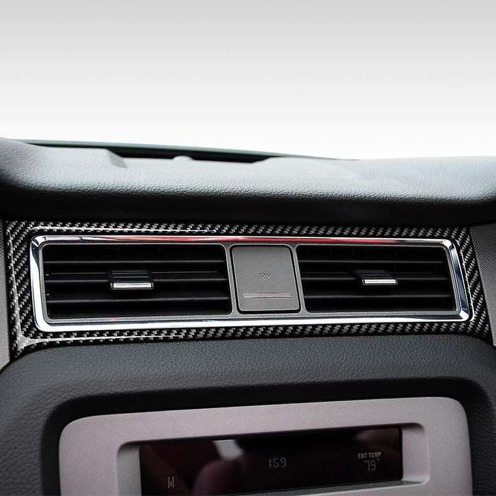 Car Carbon Fiber Instrument Panel Air Conditioning Outlet Vent Cover Moulding Sticker Frame for 2009