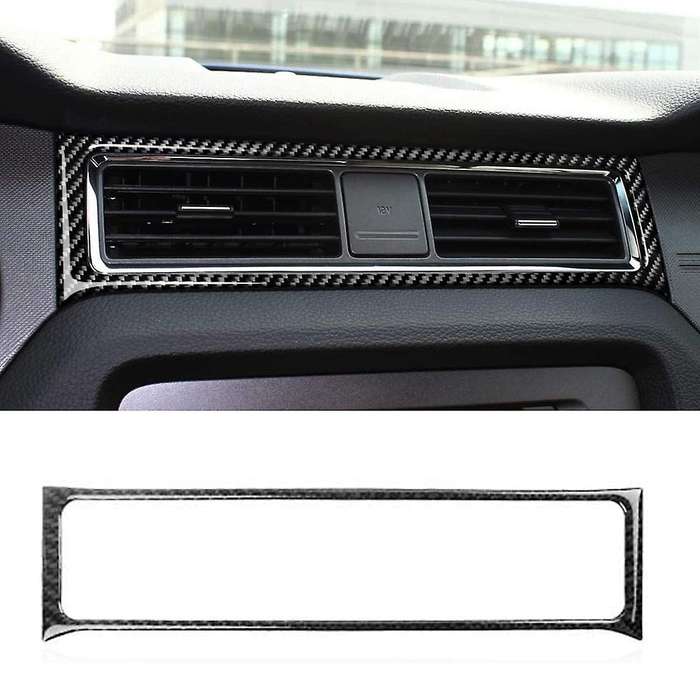 Car Carbon Fiber Instrument Panel Air Conditioning Outlet Vent Cover Moulding Sticker Frame for 2009