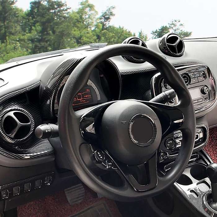 Car Carbon Fiber Instrument Decorative Dashboard Frame Cover Trim for Smart 453 Fortwo 2015+ Accesso
