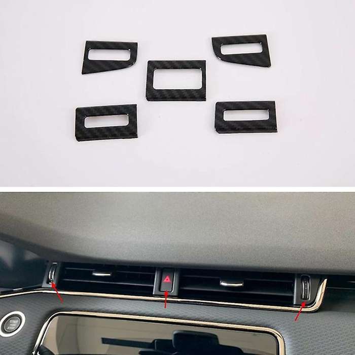 Car Carbon Fiber Interior Dashboard Air Vent Outlet Cover Trim for Range Evoque L551 2019 2020
