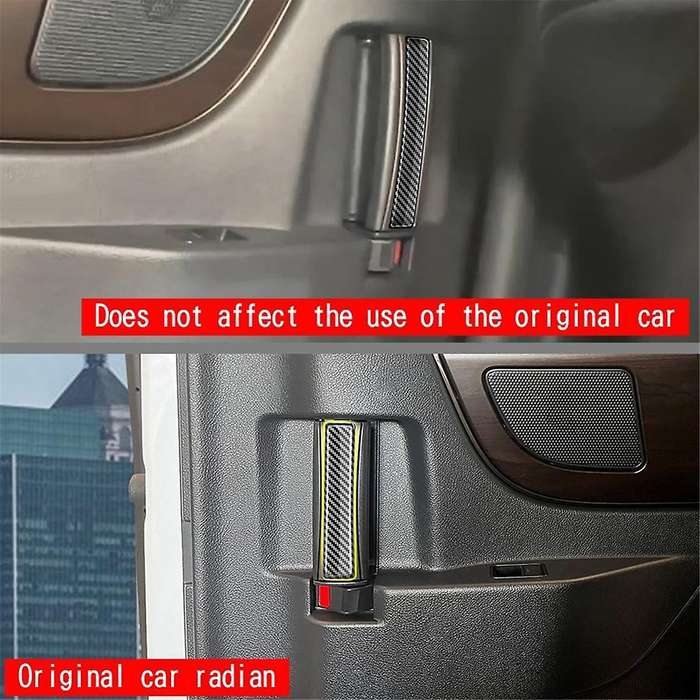 Car Carbon Fiber Middle Door Button Frame Trim Sticker Interior Accessories for Alphard/Vellfire 40