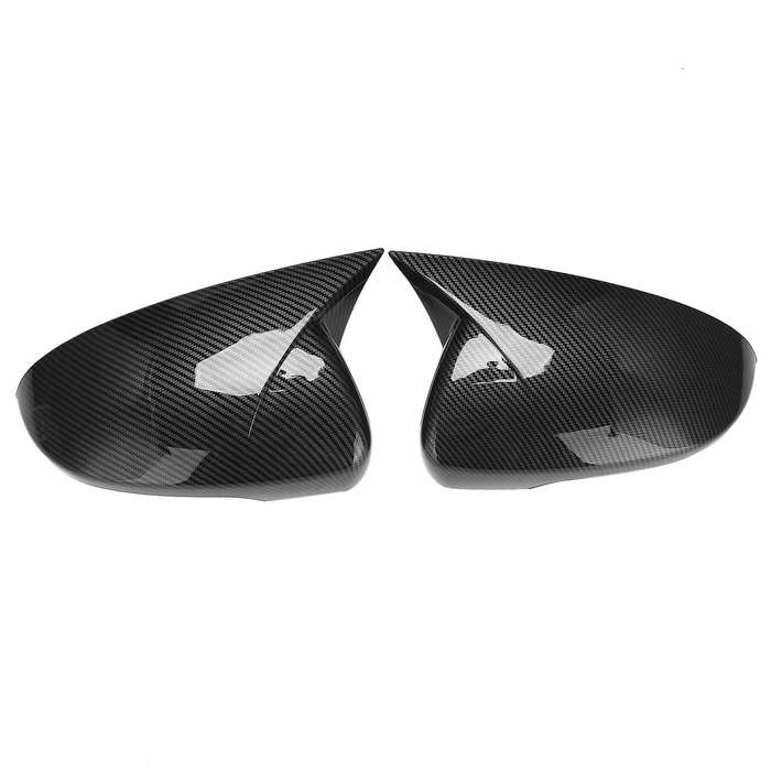 Car Carbon Fiber Ox Horn Rearview Side Glass Mirror Cover Trim Frame Side Mirror Caps for 2015-2020