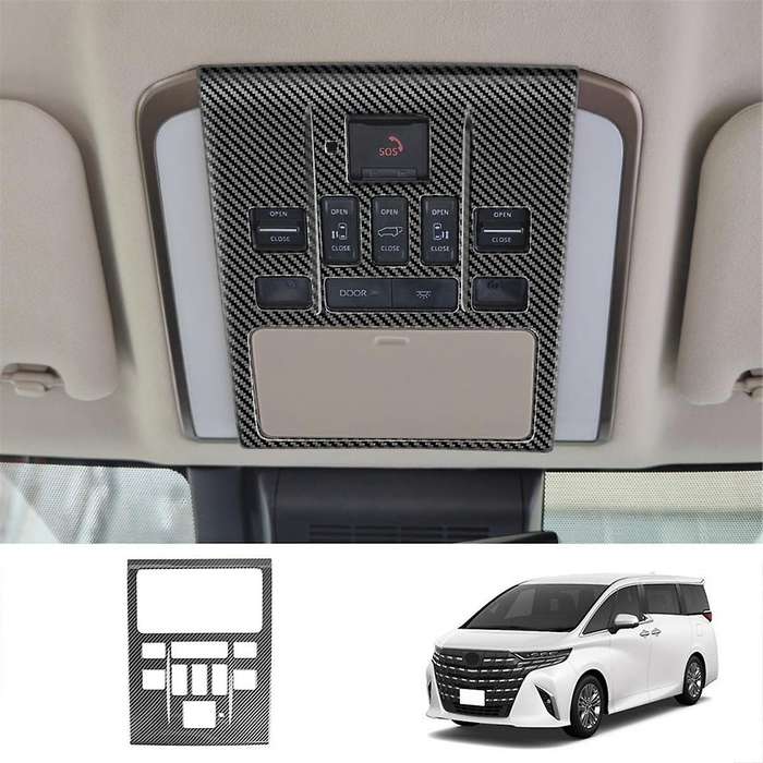 Car Carbon Fiber Pattern Front Reading Light Frame Interior Accessories for Alphard/vellfire 40 Ser