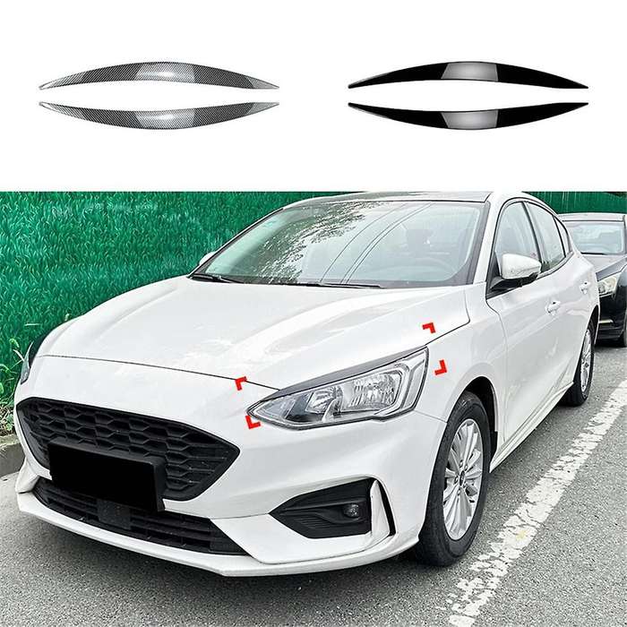 Car Carbon Fiber Pattern Headlight Lamp Eyebrows Cover Trim for Focus Mk4 2019-2021 Car Eyelids Lids