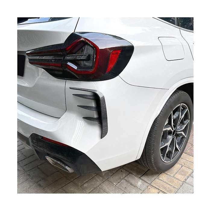 Car Carbon Fiber Pattern Rear Bumper Splitter Kit Spoiler Rear Canard Trim for X3 G01 2022-2023