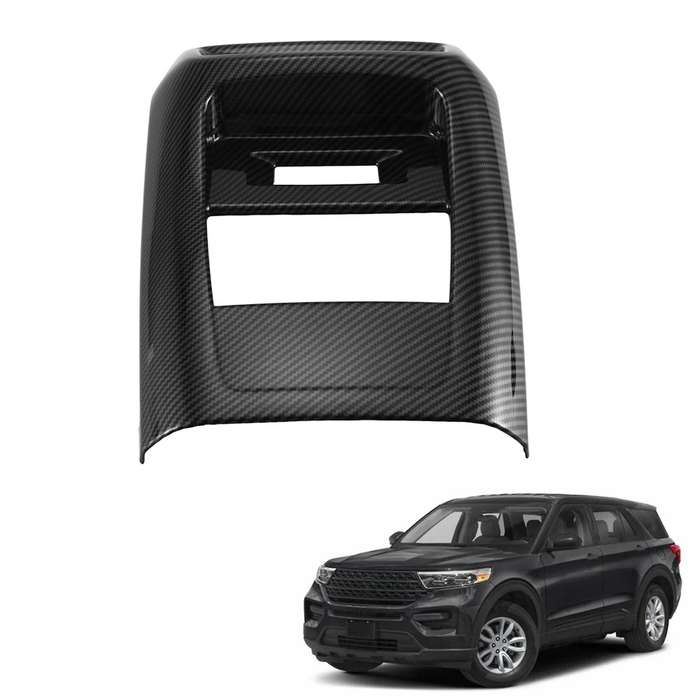 Car Carbon Fiber Rear Air Condition Vent Outlet Frame Anti-kick Panel Cover for Explorer 2022 2023