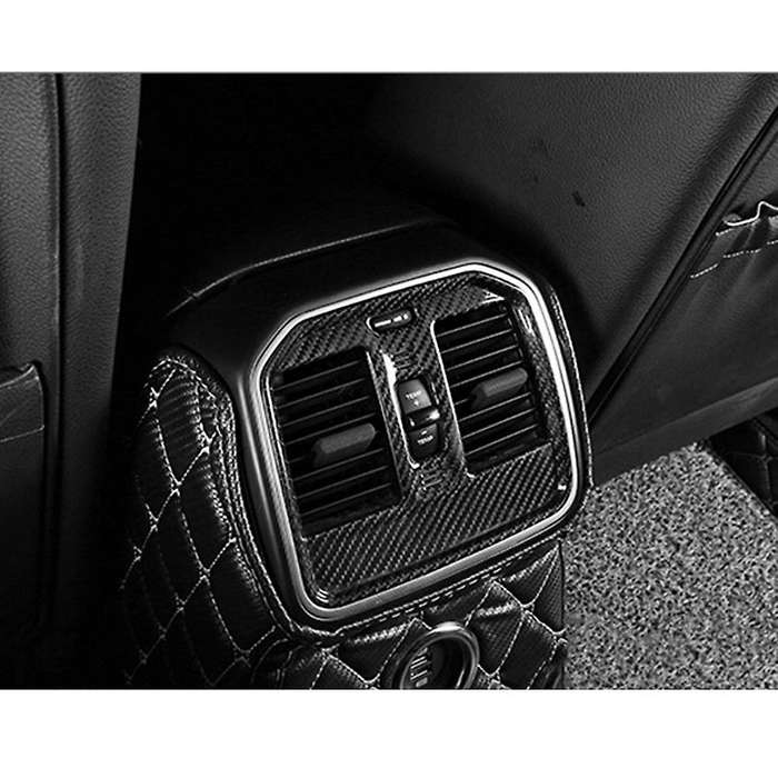 Car Carbon Fiber Rear Air Outlet Vent Cover Decor Frame for 2015-2020