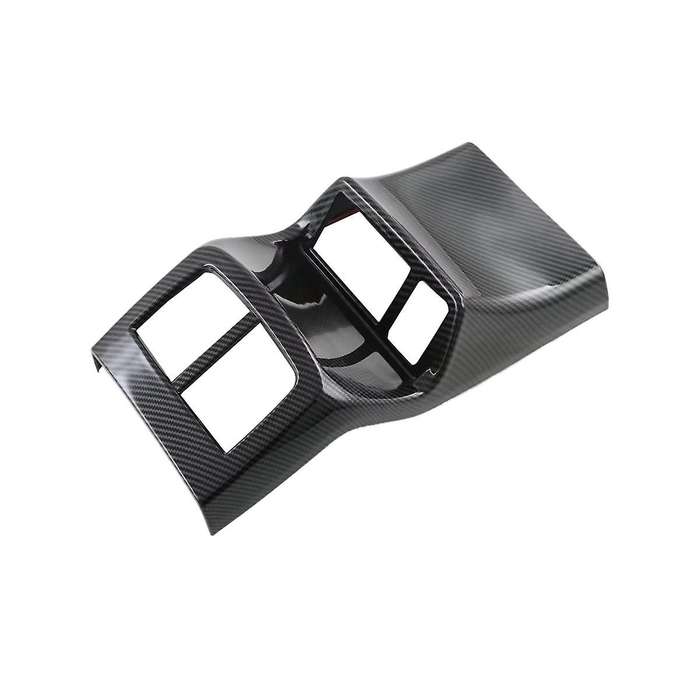 Car Carbon Fiber Rear Air Condition Vent Outlet Frame Anti-kick Panel Cover Trim for Seltos 2022 20