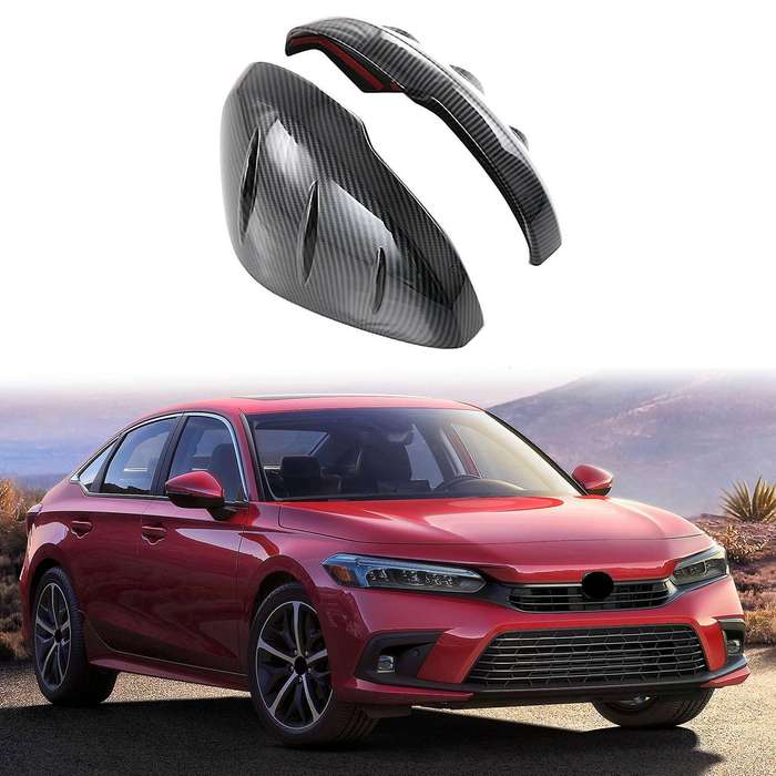 Car Carbon Fiber Rear View Rearview Side Glass Mirror Cover Trim Frame Side Mirror Caps for 11Th 202