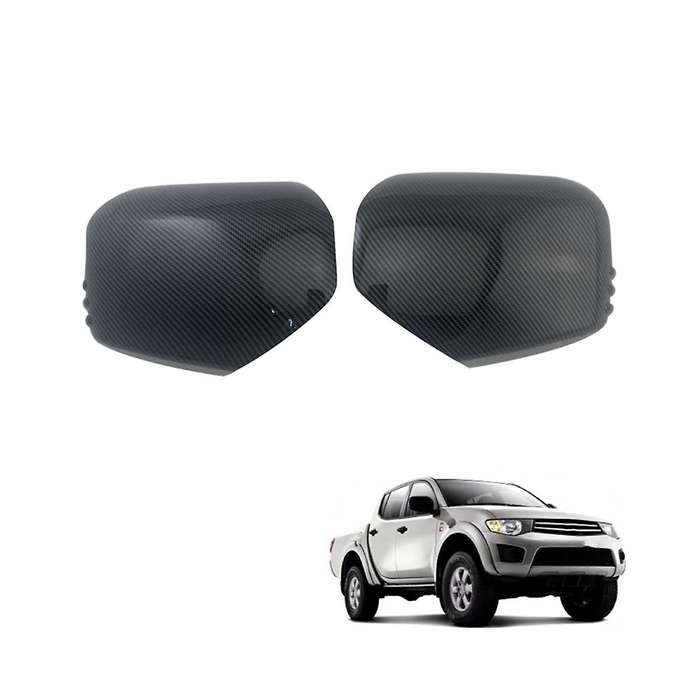 Car Carbon Fiber Rearview Side Glass Mirror Cover Trim Side Mirror Caps for L200 Triton 2006-2014