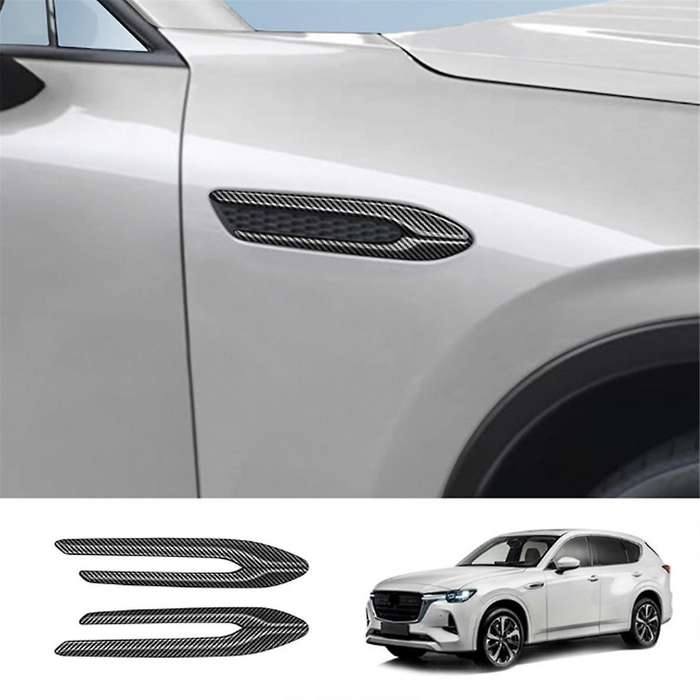 Car Carbon Fiber Side Wing Emblem Cover Trim Stickers Car Exterior Styling Side Wing for -60 2022+ R