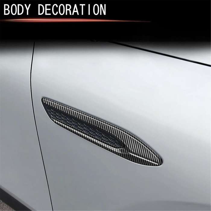 Car Carbon Fiber Side Wing Emblem Cover Trim Stickers Car Exterior Styling Side Wing for -60 2022+ R