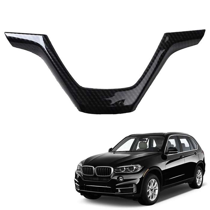 Car Carbon Fiber Steering Wheel Panel Cover Trim Decoration Frame Sticker for X5 X6 F15 F16 2014-201