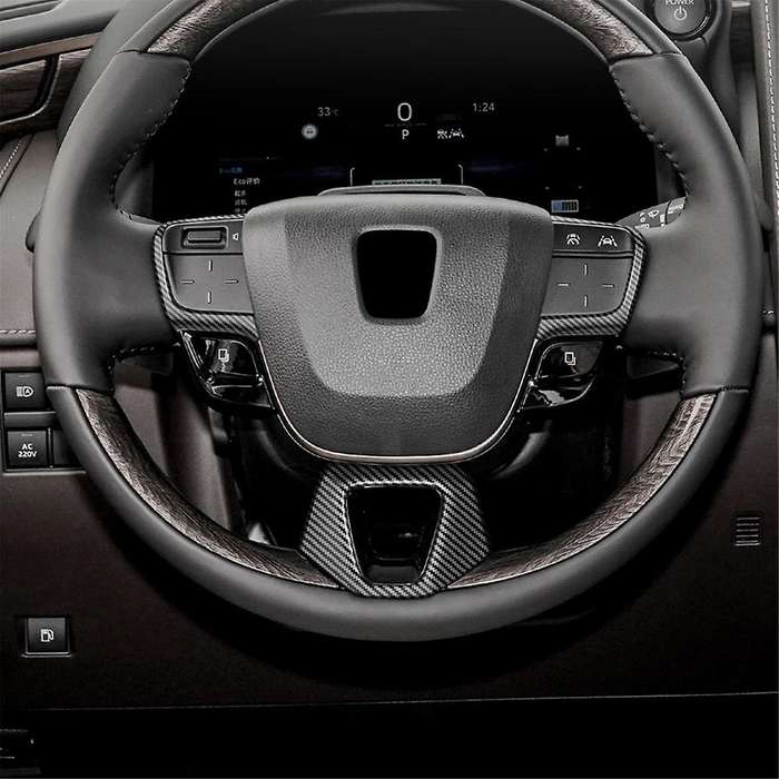 Car Carbon Fiber Steering Wheel Trim Frame Cover Sticker Car Inner Accessories for Alphard 40 Series