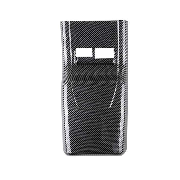Car Carbon Fiber Style Air Conditioner Rear Air Outlet Vent Panel Cover Kick Plate for Prius 60 Ser