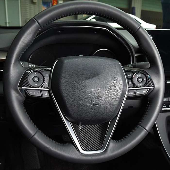 Car Carbon Fiber U-Shaped Stainless Steel Decorative Patch Steering Wheel Cover Trim for 8Th 2018-20