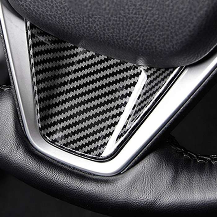 Car Carbon Fiber U-Shaped Stainless Steel Decorative Patch Steering Wheel Cover Trim for 8Th 2018-20