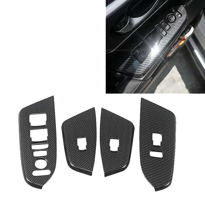 Car Carbon Fiber Window Glass Switch Inner Door Armrest Cover Trim for -V 2017 2018 2019
