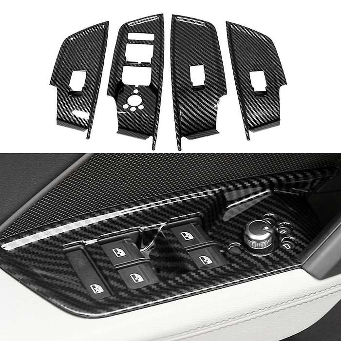 Car Carbon Fiber Window Glass Lift Button Trim Switch Cover Door Armrest Panel Sticker for  A3 8Y 20