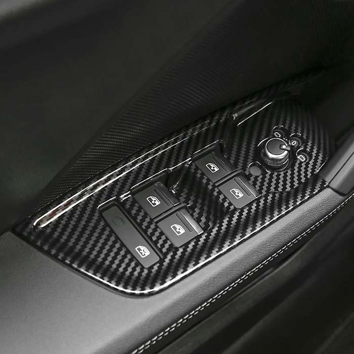 Car Carbon Fiber Window Glass Lift Button Trim Switch Cover Door Armrest Panel Sticker for  A3 8Y 20