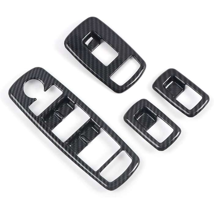 Car Carbon Fiber Window Lift Switch Panel Cover Trim Frame Sticker for Ram 1500 2019 2020 Accessorie