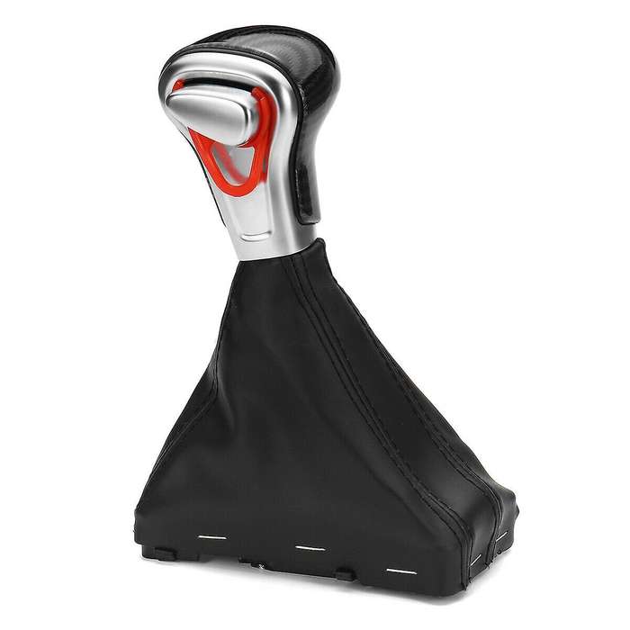 Car Carbon Look Gear Shift Knob with Leather Boot Gaiter for A3 A4 A6 C6 Q5 2009-2012 8KD713139B