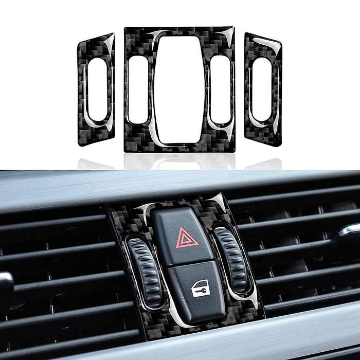 Car Center Console Air Conditioner AC Vent Cover Sticker Carbon Fiber Trim for - 5 Series E60 2004-