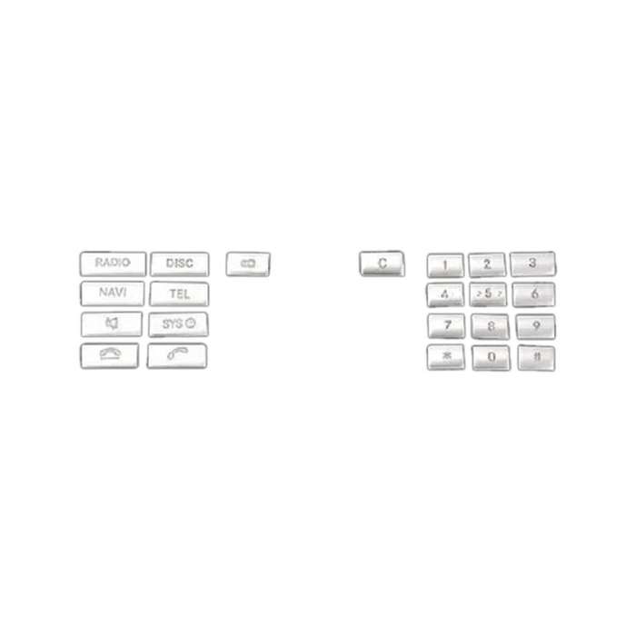 Car Center Console CD Multimedia Button Frame Cover Sticker for E Class W212 2010-2011(Silver)