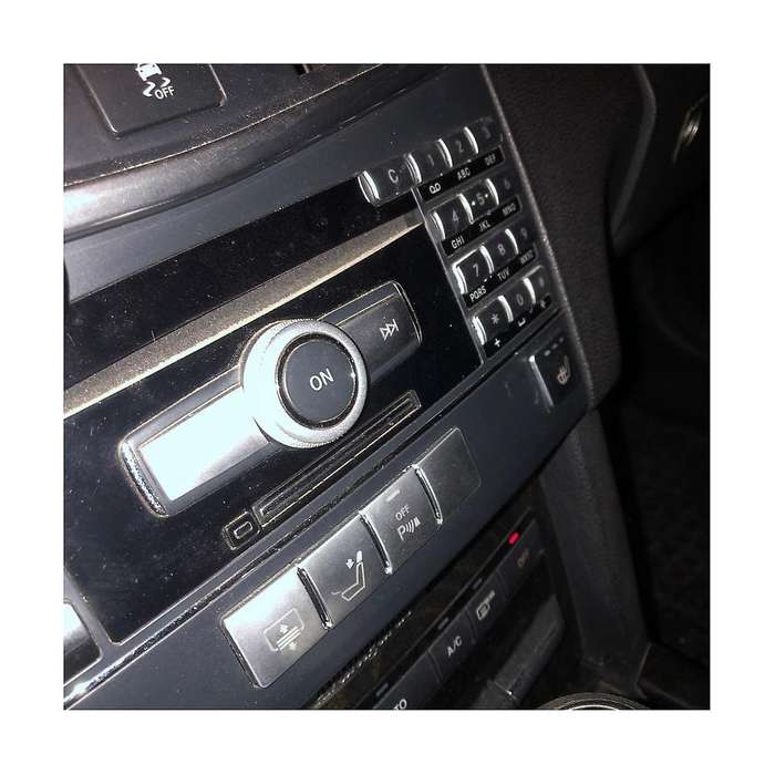 Car Center Console CD Multimedia Button Frame Cover Sticker for E Class W212 2010-2011(Black)