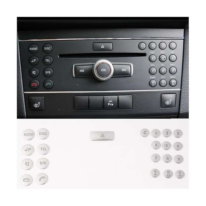 Car Center Console CD Panel Button Sequins Sticker for C Class W204 X204 Accessories
